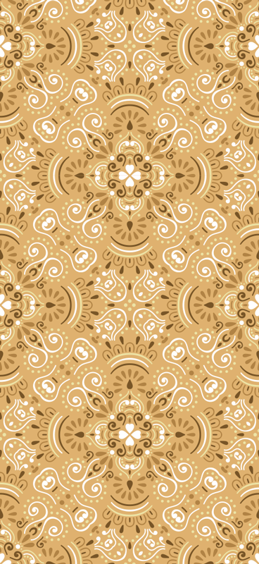 卧室乙烯基地毯复古米色 ornamental 图案 - TenStickers