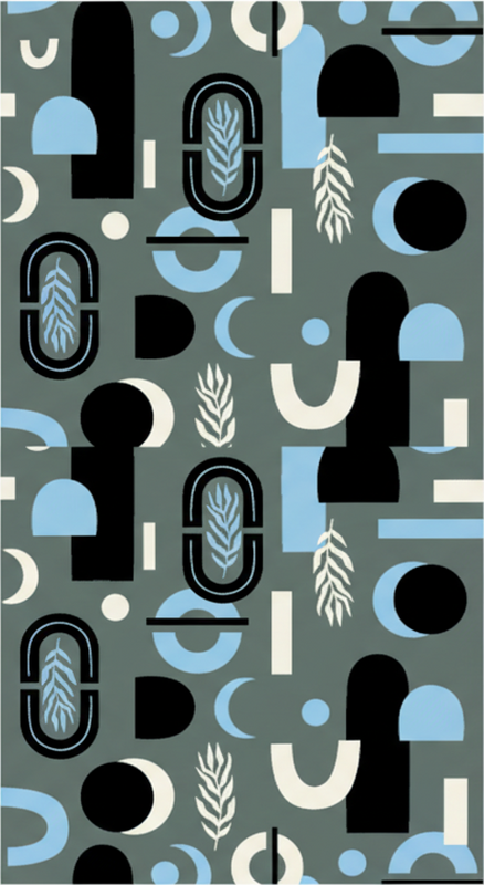 卧室乙烯基地毯几何背景与抽象形状 - TenStickers