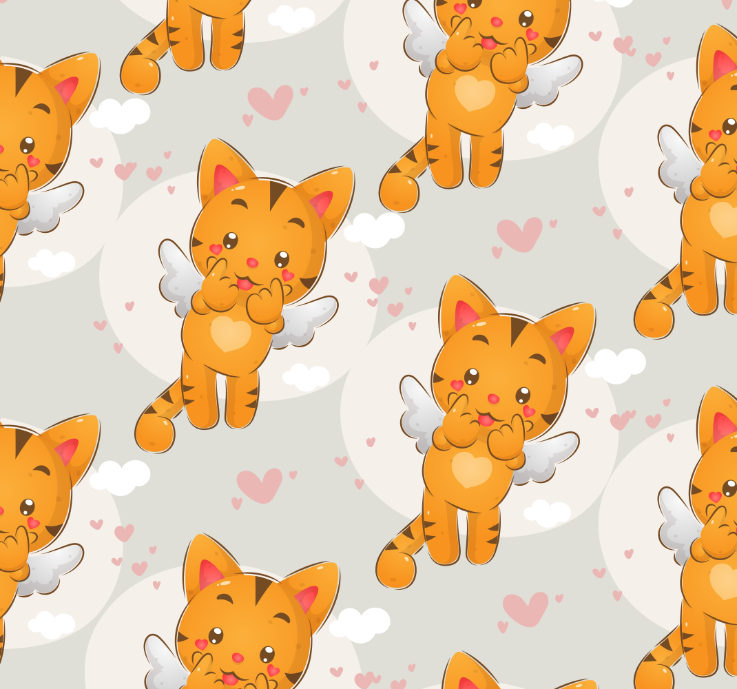 卧室乙烯基地毯可爱小猫在空中飞翔 - TenStickers