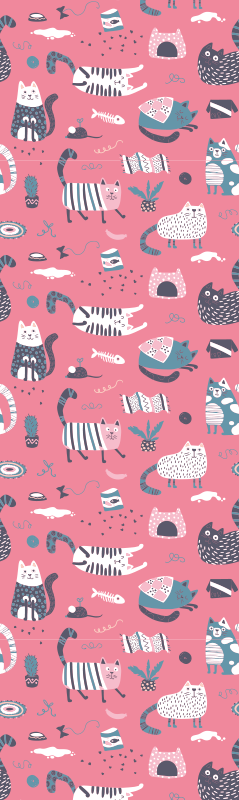 卧室乙烯基地毯适合北欧小猫使用 - TenStickers