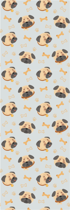 卧室乙烯基地毯英国家庭斗牛犬小狗图案 - TenStickers