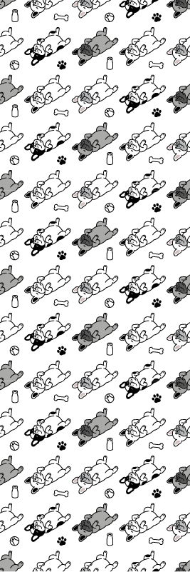 卧室乙烯基地毯黑灰色狗狗图案 - TenStickers