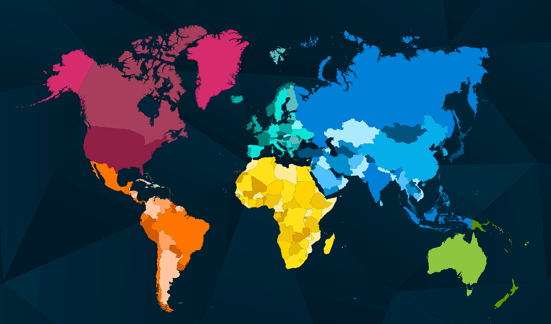 乙烯基地毯 丰富多彩的地图绘制 - TenStickers
