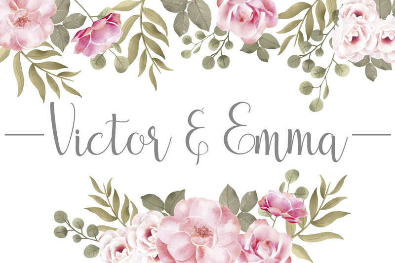 个性化的花卉名称乙烯基地毯 - TenStickers