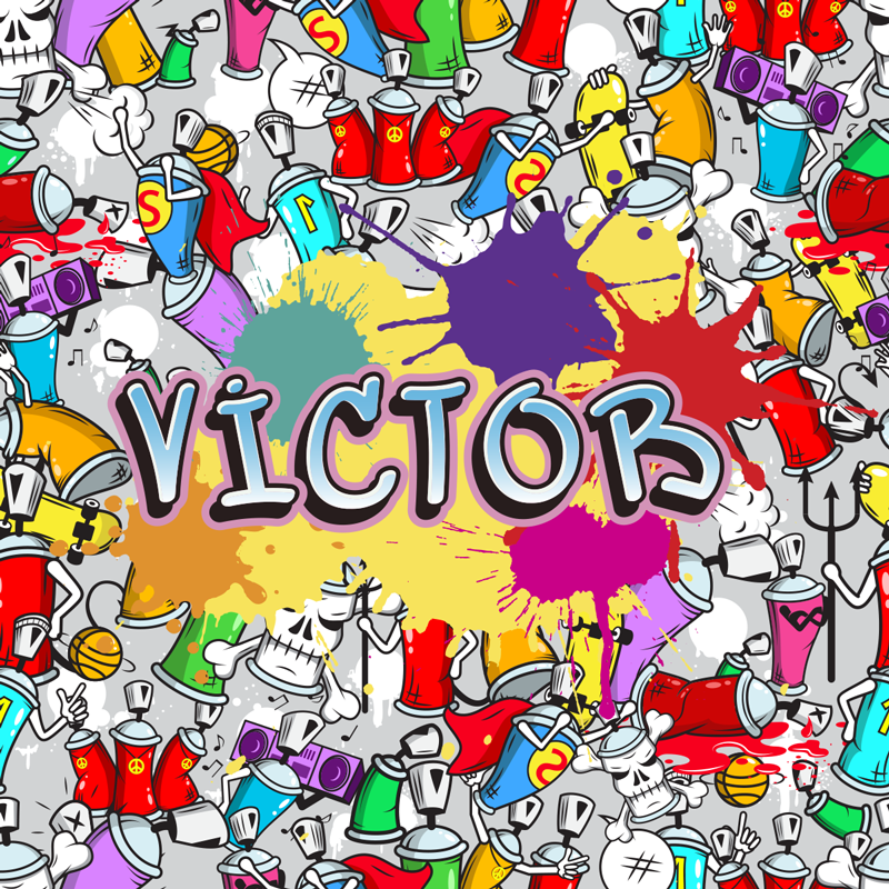 乙烯基地毯名称 自定义涂鸦风格 - TenStickers