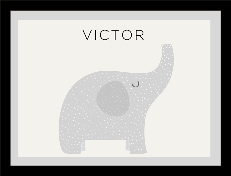 乙烯基地毯名称 个性化大象 - TenStickers