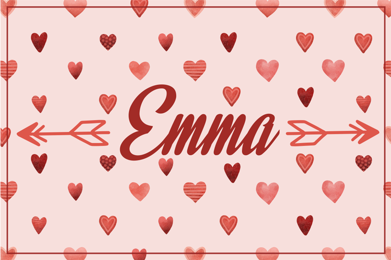 乙烯基地毯名称 个性化心形主题 - TenStickers