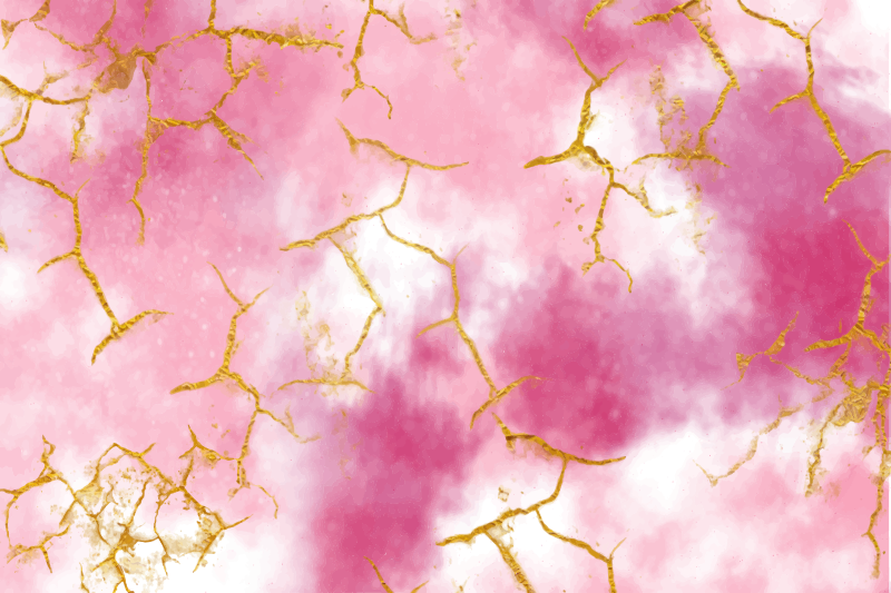 香槟玫瑰金在大理石地毯上闪闪发光 - TenStickers