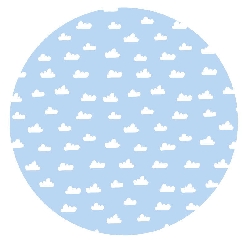 乙烯基地毯 儿童 多云的天空圆圈 - TenStickers