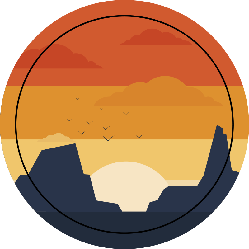 乙烯基地毯特性适合黄昏山峰景观 - TenStickers