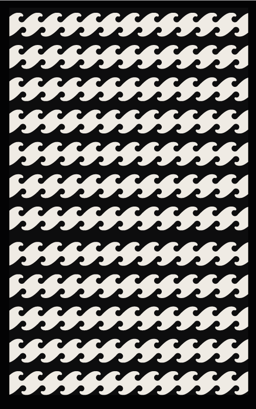 乙烯基地毯条纹 单色波浪线 - TenStickers