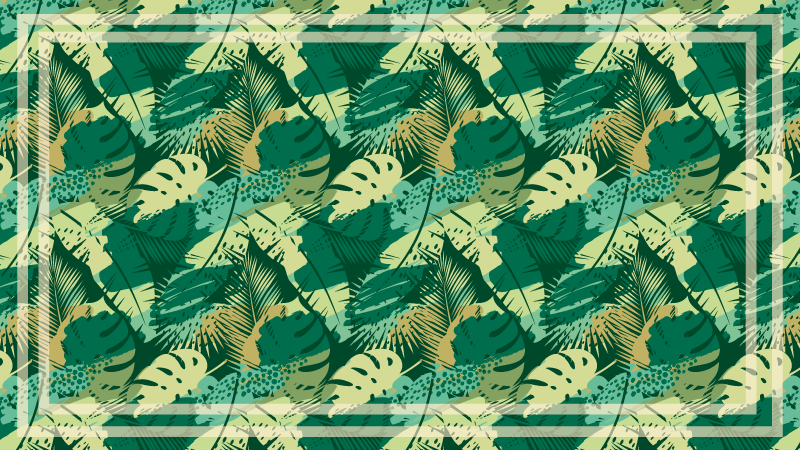 乙烯基花草地毯 热带植物阵列 - TenStickers