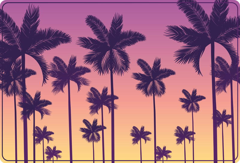 乙烯基地毯特性 热带日落剪影 - TenStickers