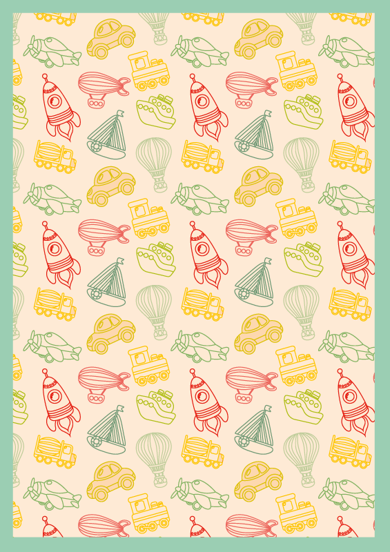 乙烯基地毯 儿童 好玩的交通方式 - TenStickers