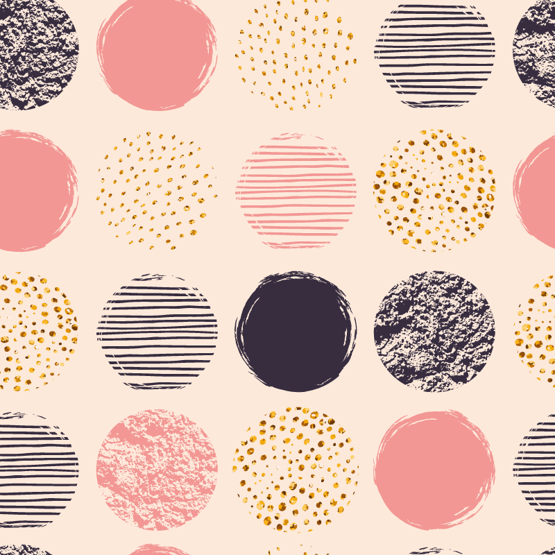 乙烯基地毯几何 波尔卡圆点组合 - TenStickers