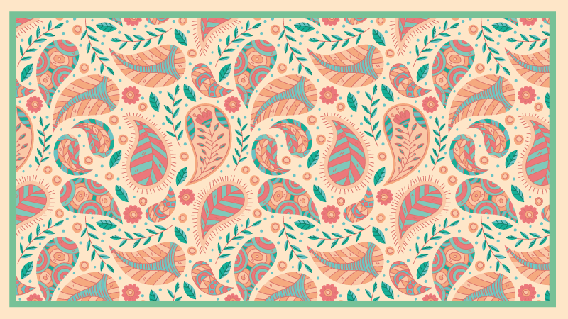 乙烯基地毯 佩斯利花纹融合 - TenStickers