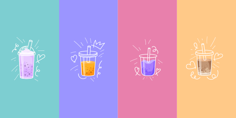 集合泡沫珍珠牛奶咖啡现代地毯 - TenStickers