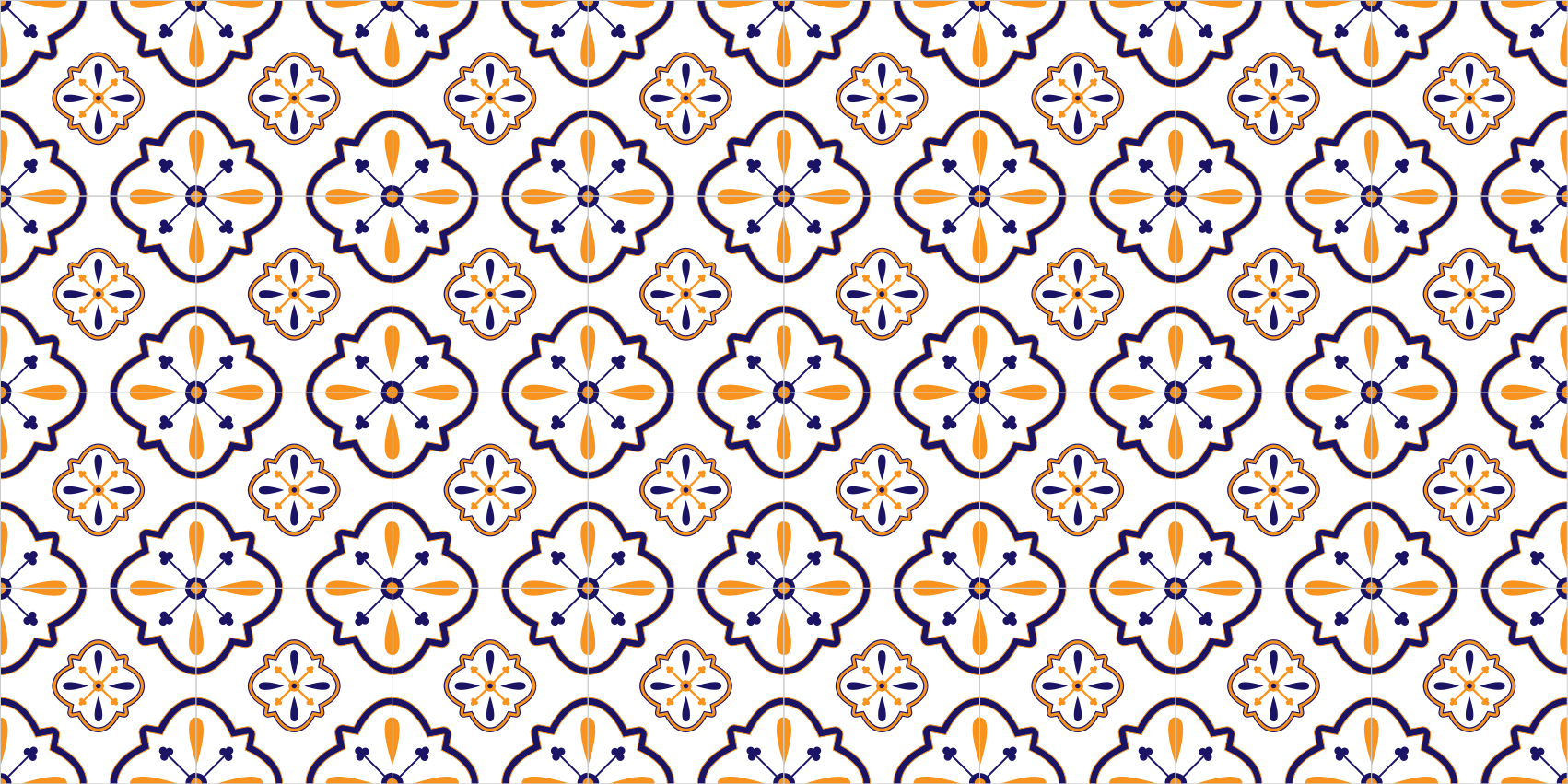 乙烯基厨房地毯 花卉瓷砖复制品 - TenStickers