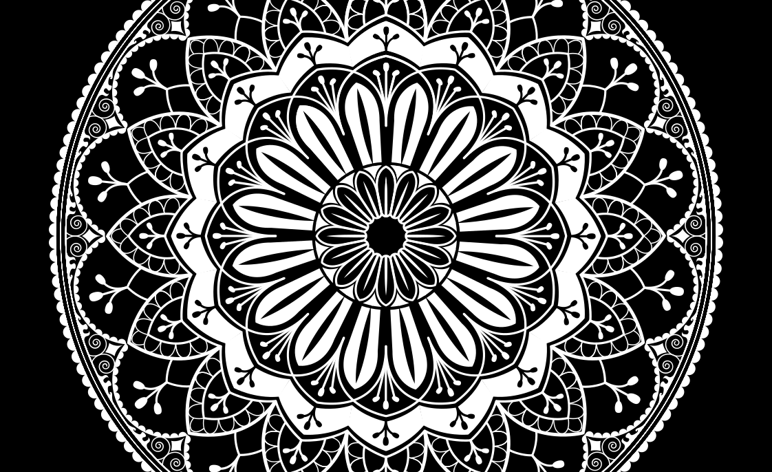 乙烯基地毯黑色植物图案 - TenStickers