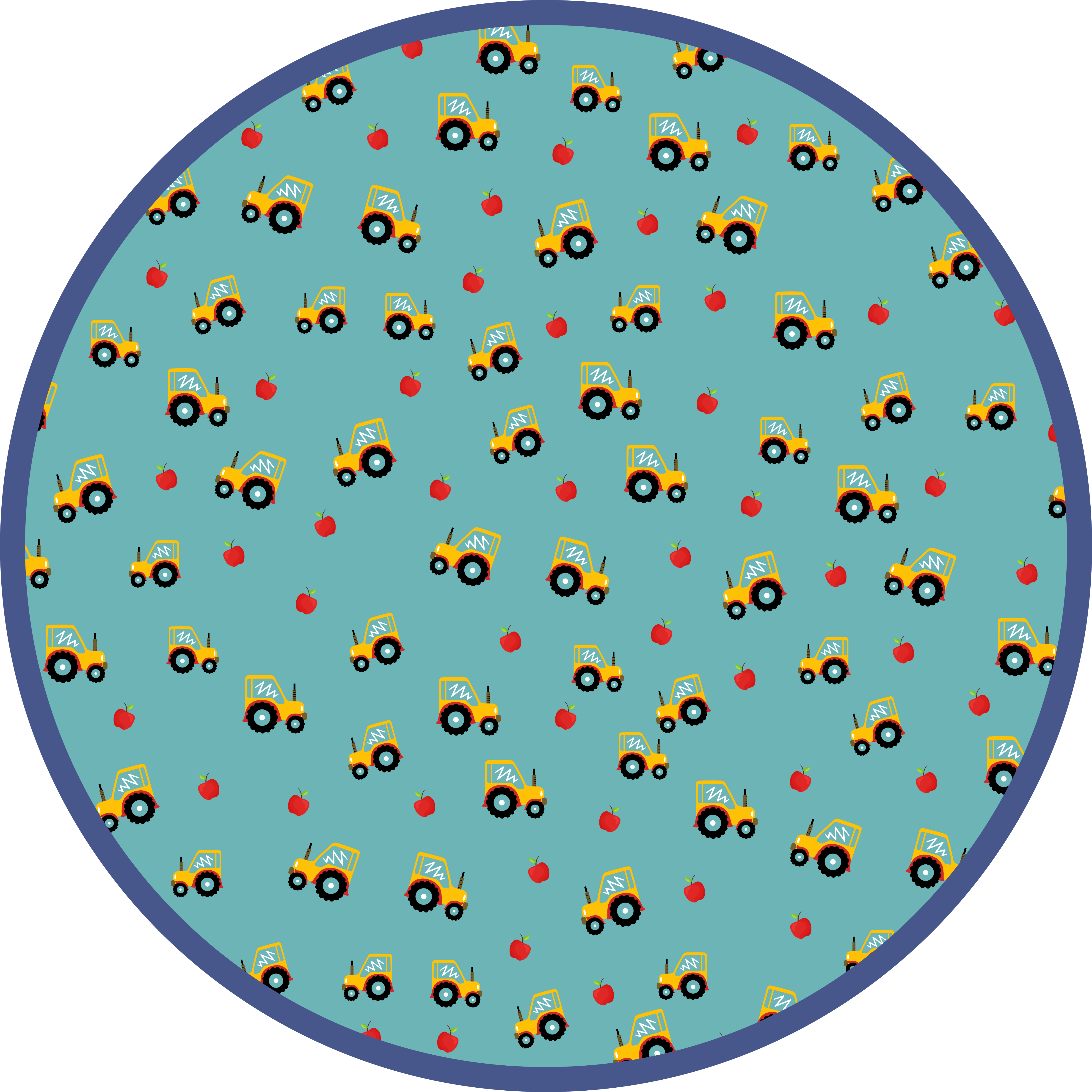 乙烯基地毯 儿童 俏皮的拖拉机图案 - TenStickers