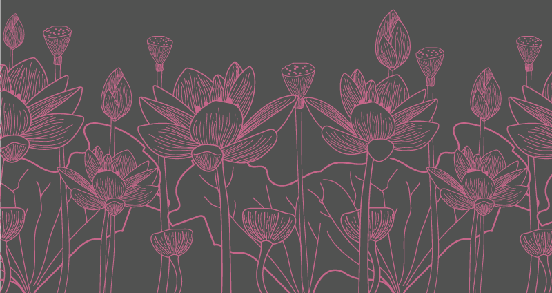 乙烯基花草地毯 花的轮廓草图 - TenStickers