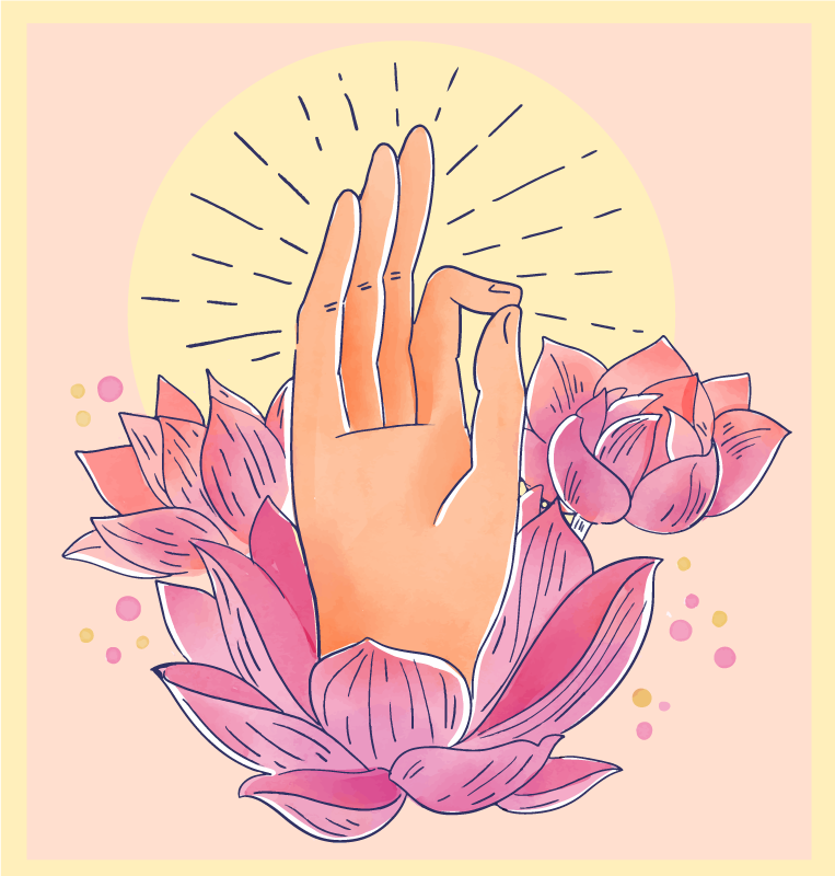 乙烯基地毯 精神绽放插画 - TenStickers