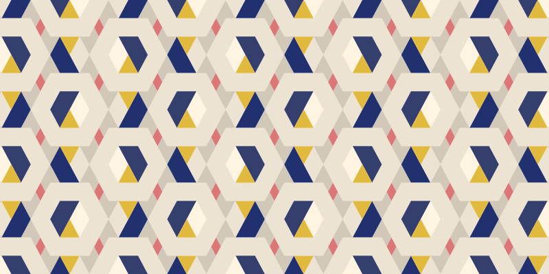 乙烯基地毯呈现六角几何图案 - TenStickers