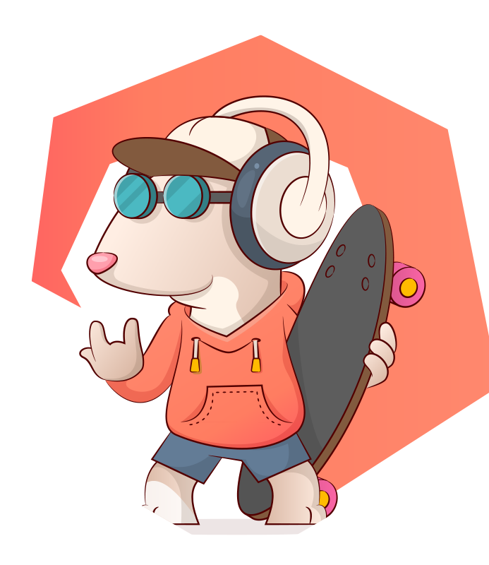 乙烯基地毯 溜冰者老鼠插图 - TenStickers