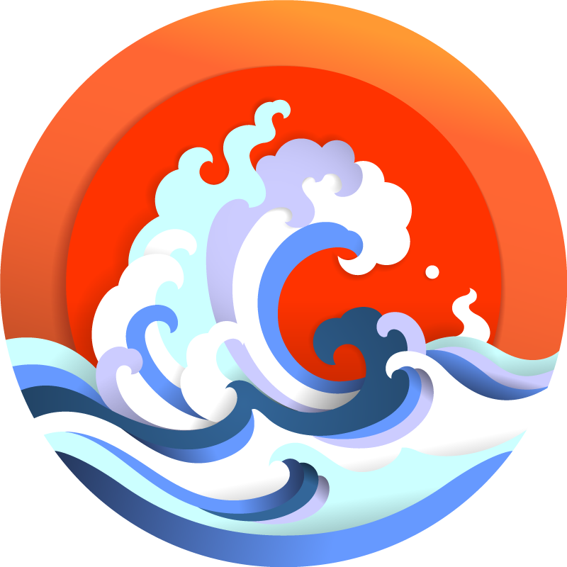 乙烯基地毯特性 海洋波浪圈 - TenStickers