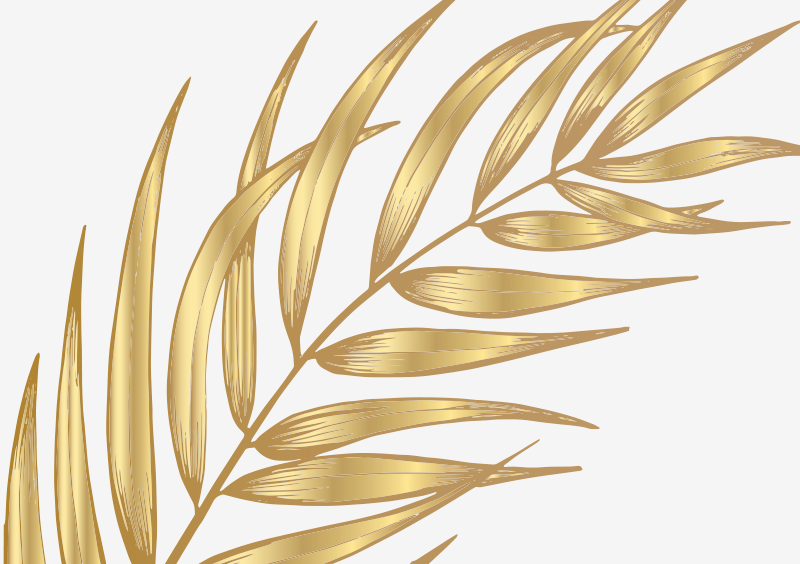 乙烯基花草地毯 金色树叶图案 - TenStickers