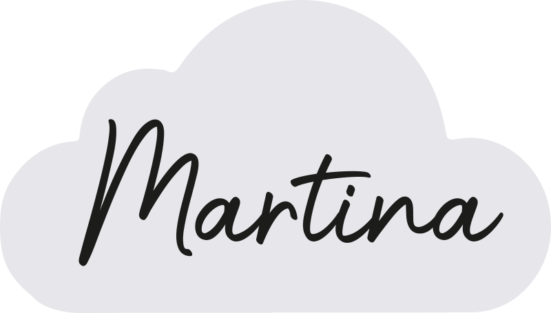 乙烯基地毯 灰色云朵带名字 - TenStickers