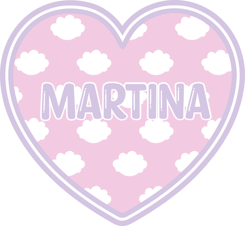 乙烯基地毯名称心形云朵设计 - TenStickers