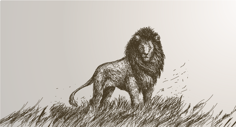 乙烯基地毯动物雄狮的壮丽倒影 - TenStickers