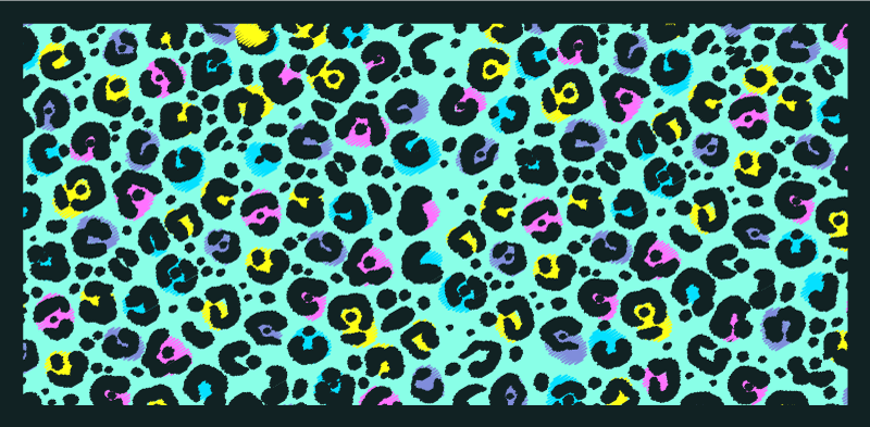 乙烯基地毯动物印花色彩斑斓的豹纹 - TenStickers