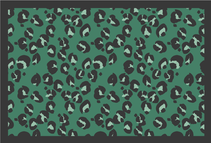 乙烯基地毯动物印花绿色豹纹图案 - TenStickers