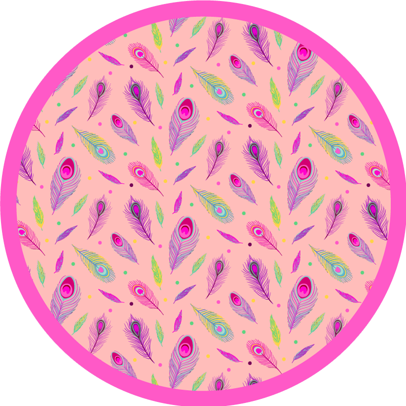 乙烯基地毯特性：色彩斑斓的羽毛图案 - TenStickers