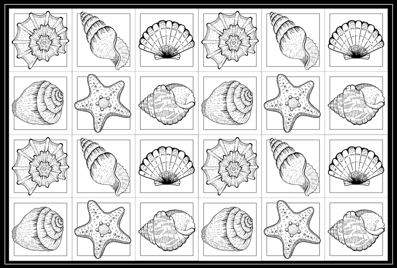 乙烯基地毯特性 贝壳艺术品 - TenStickers