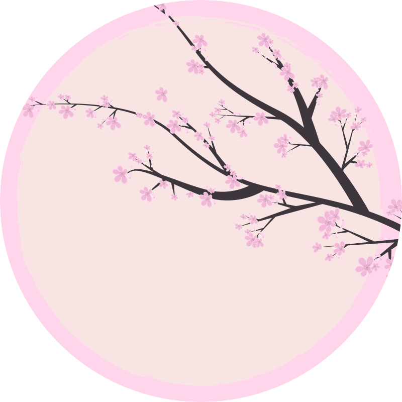 乙烯基花草地毯樱花枝 - TenStickers