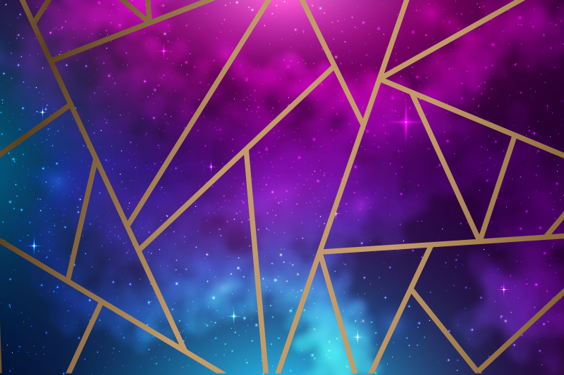 乙烯基地毯几何宇宙蓝紫色图案 - TenStickers