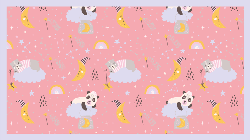 乙烯基地毯云朵粉色背景 - TenStickers