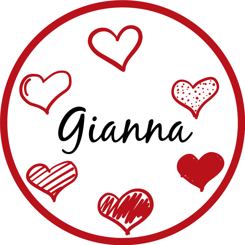 乙烯基地毯红色心形和名字 - TenStickers