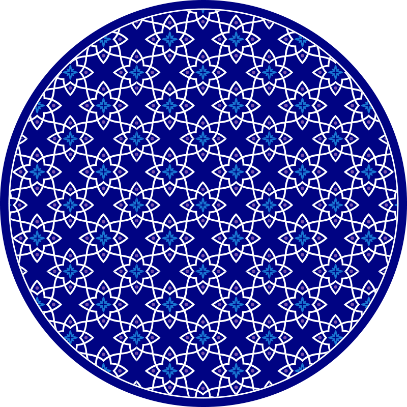 乙烯基地毯镶嵌天蓝色花卉设计 - TenStickers