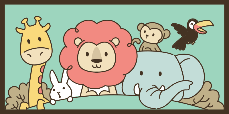 乙烯基地毯陪伴丛林朋友动物 - TenStickers