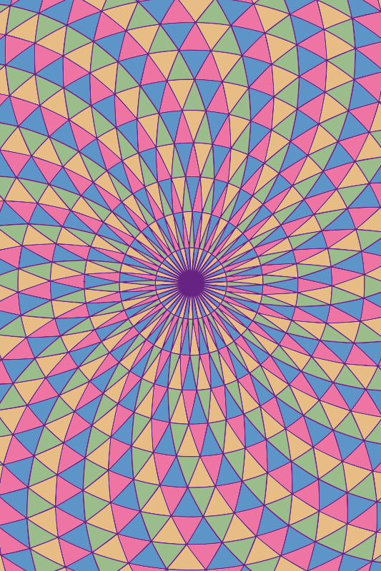 乙烯基地毯几何五彩三角旋涡 - TenStickers