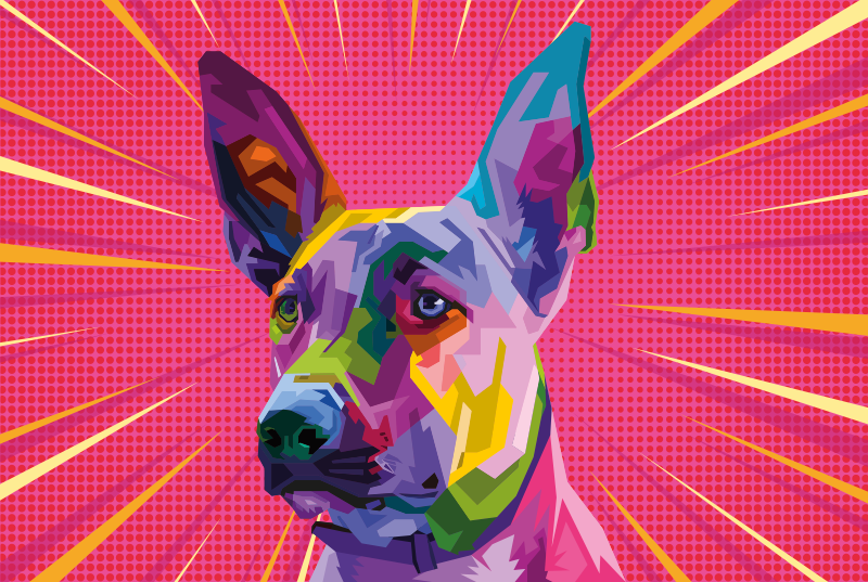 乙烯基地毯动物生动的犬类艺术作品 - TenStickers