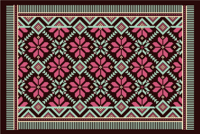 乙烯基地毯客厅带有北欧花卉灵感 - TenStickers