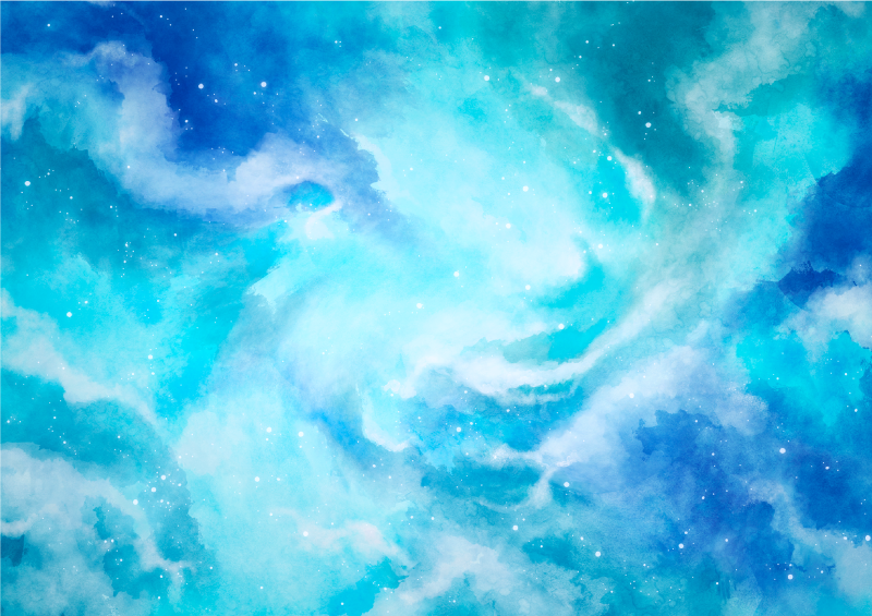 乙烯基地毯 天体水彩画 - TenStickers