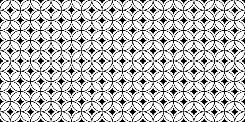 乙烯基地毯 黑白圆圈 - TenStickers