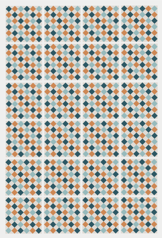 乙烯基地毯浴室抽象几何瓷砖 - TenStickers