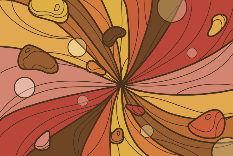 乙烯基复古地毯旋转花朵 - TenStickers